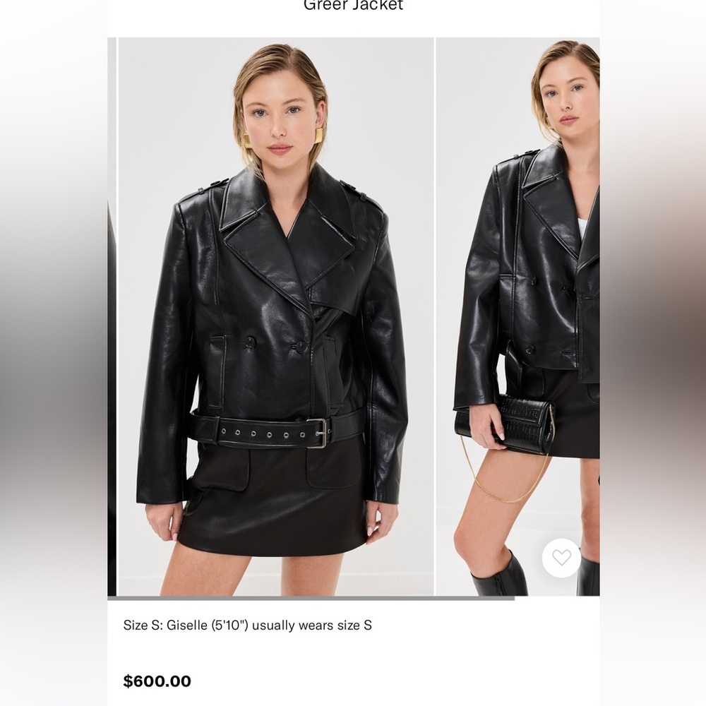 Anine Bing Black Leather Double-Breasted Jacket - Picture 7 of 7
